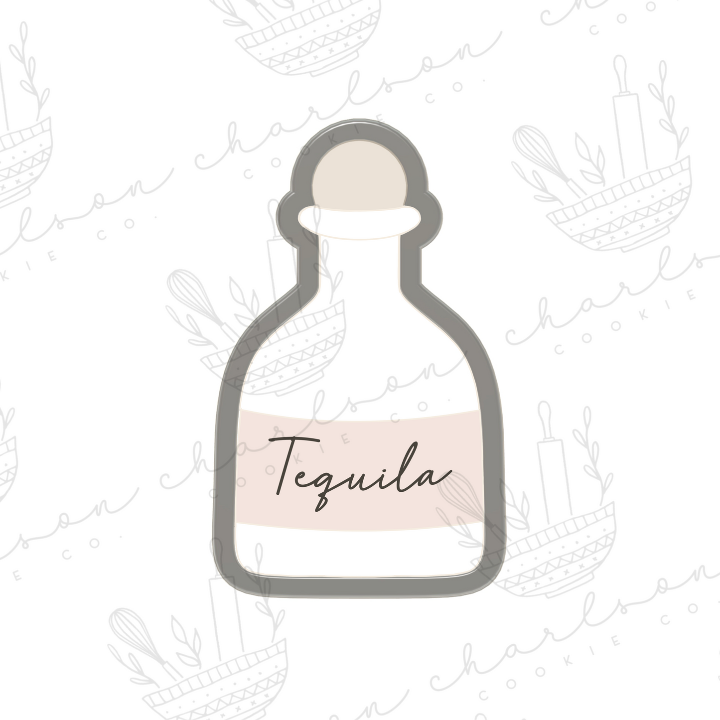 Tequila bottle cookie cutter