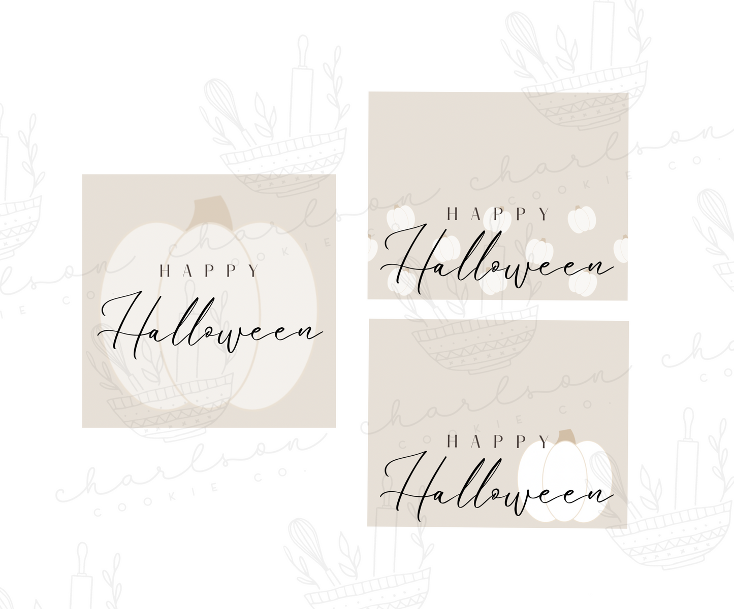 Happy Halloween tan templates / Instant digital download