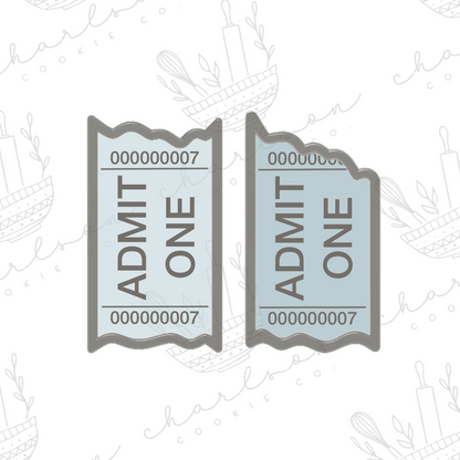 Ripped ticket cookie cutter