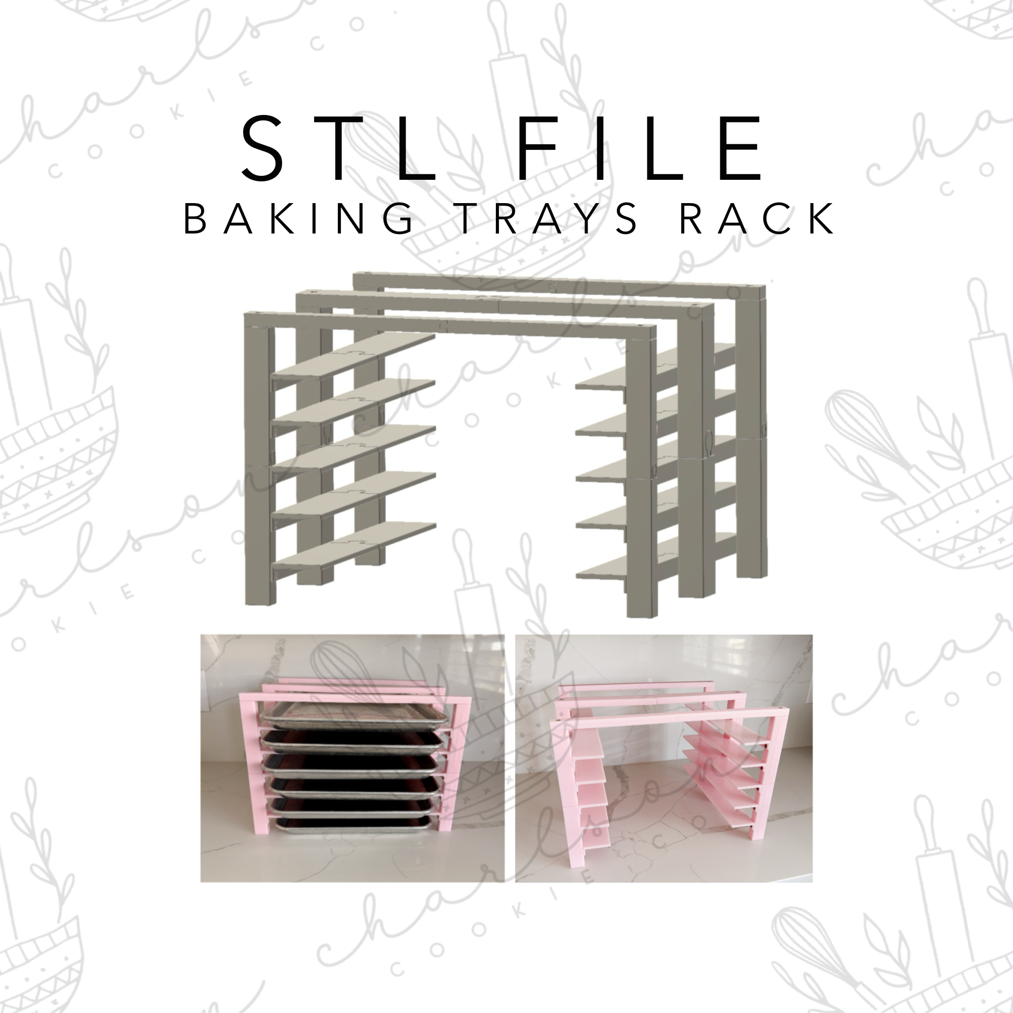 STL FILE - Baking Trays Rack (digital files) / personal use only ...