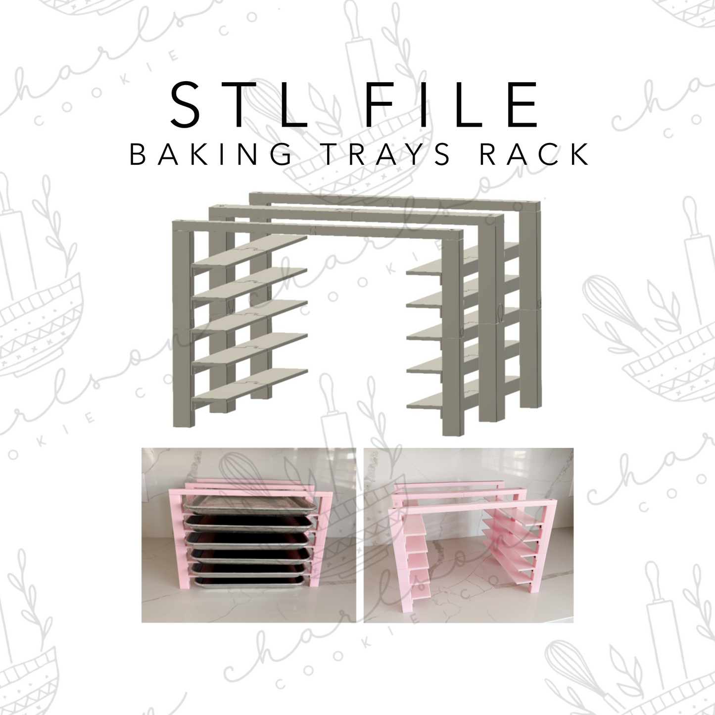 STL FILE - Baking Trays Rack (digital files) / personal use only