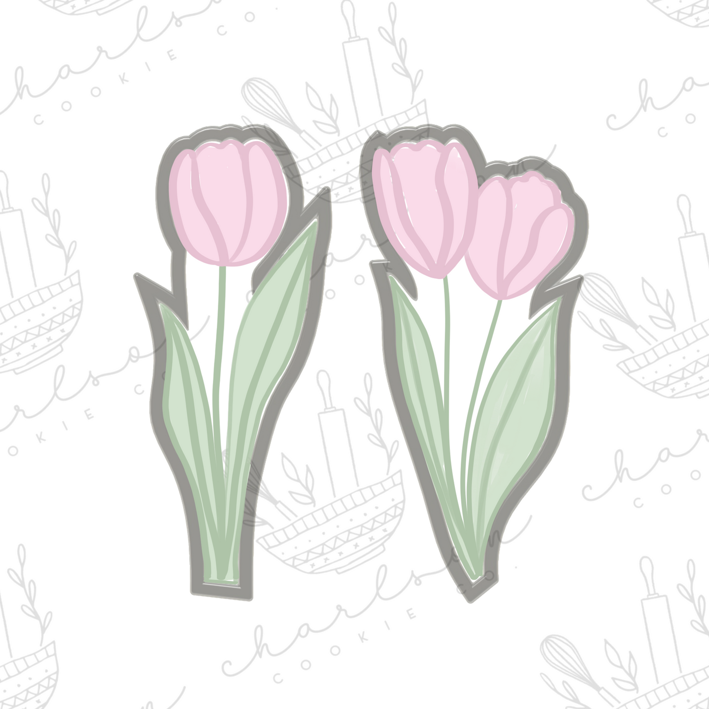Tulip stem cookie cutter (Linen & Gray)