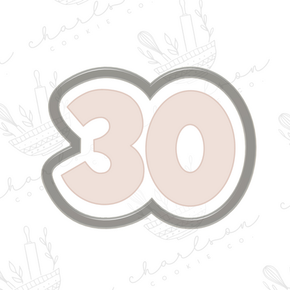 Number 30 cookie cutter
