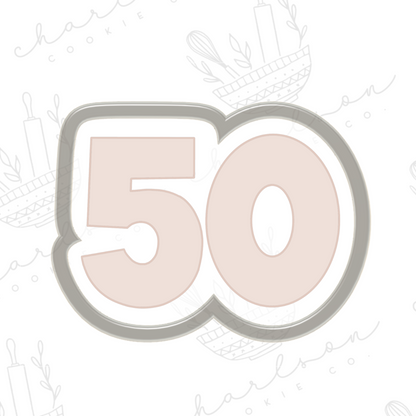 Number 50 cookie cutter