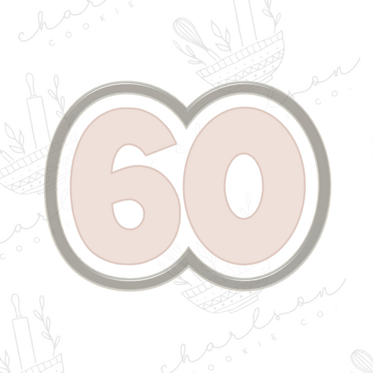 Number 60 cookie cutter