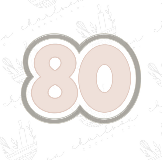 Number 80 cookie cutter