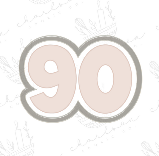 Number 90 cookie cutter