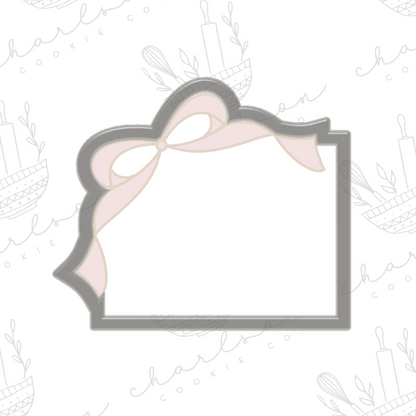 Rectangle with ribbon bow plaque no. 3 (a) cookie cutter