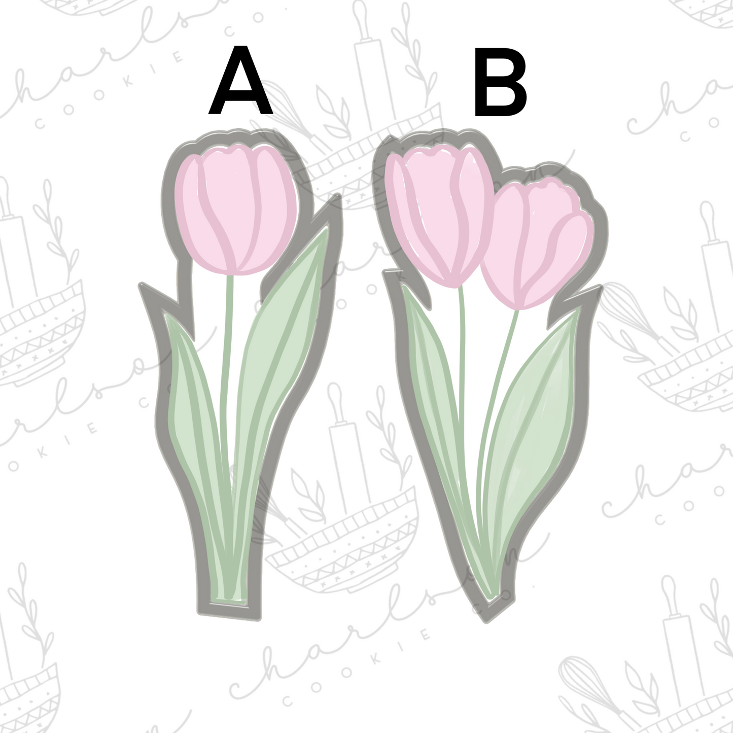 Tulip stem cookie cutter (Linen & Gray)