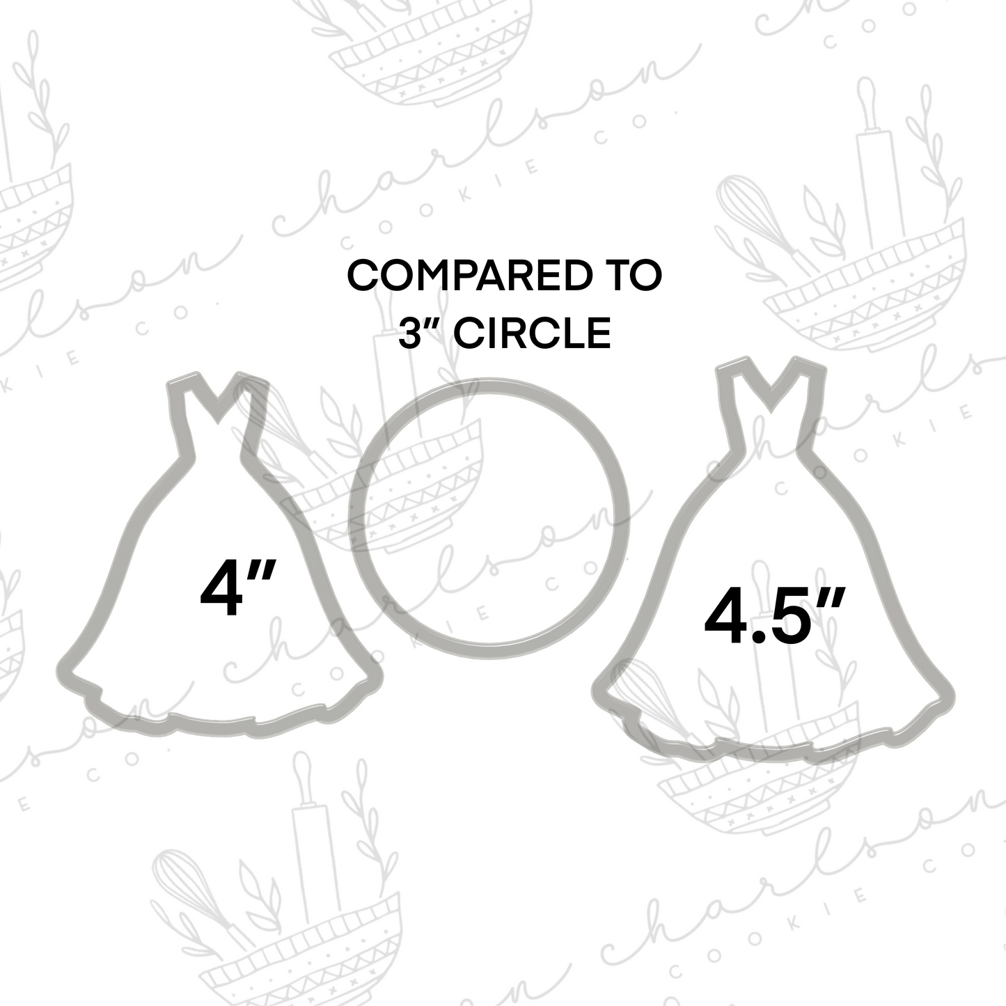 Wedding dress fairytale dress (style B) cookie cutter