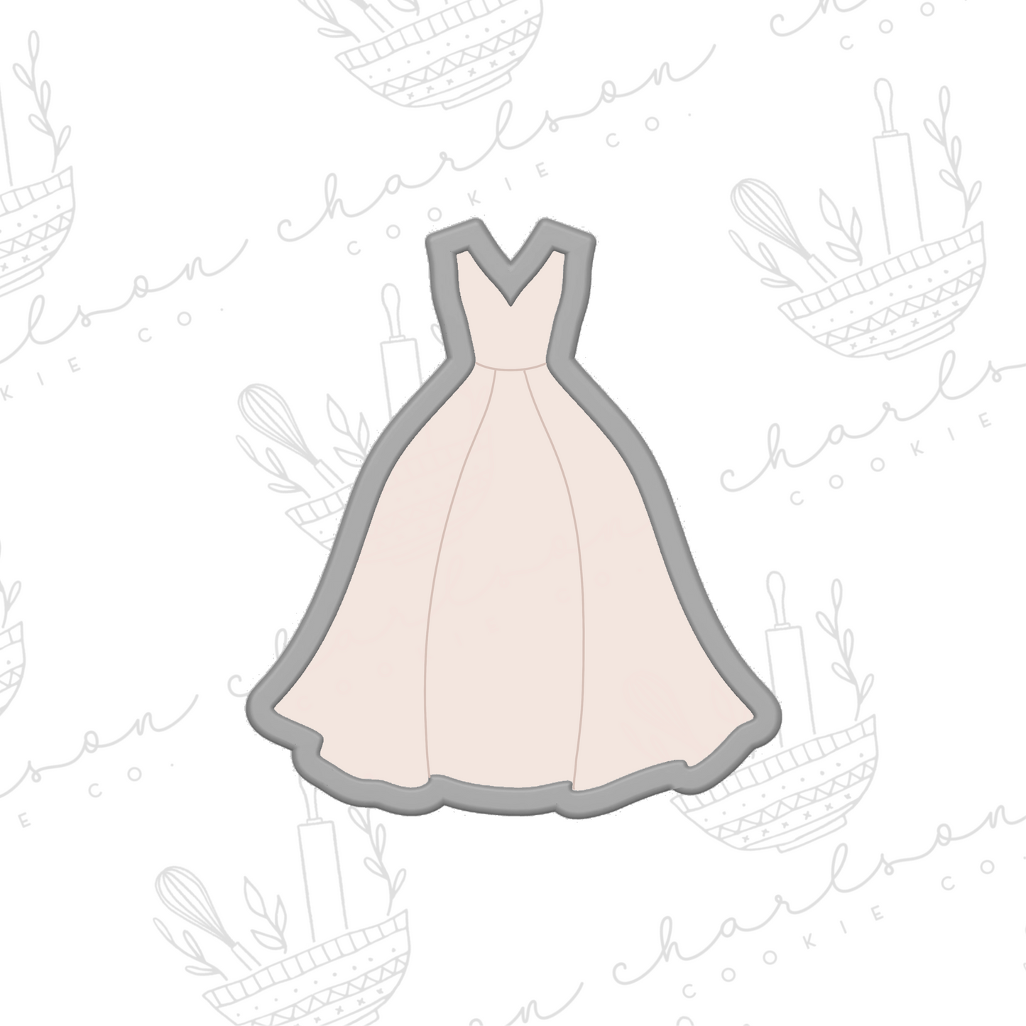 Wedding dress fairytale dress (style B) cookie cutter