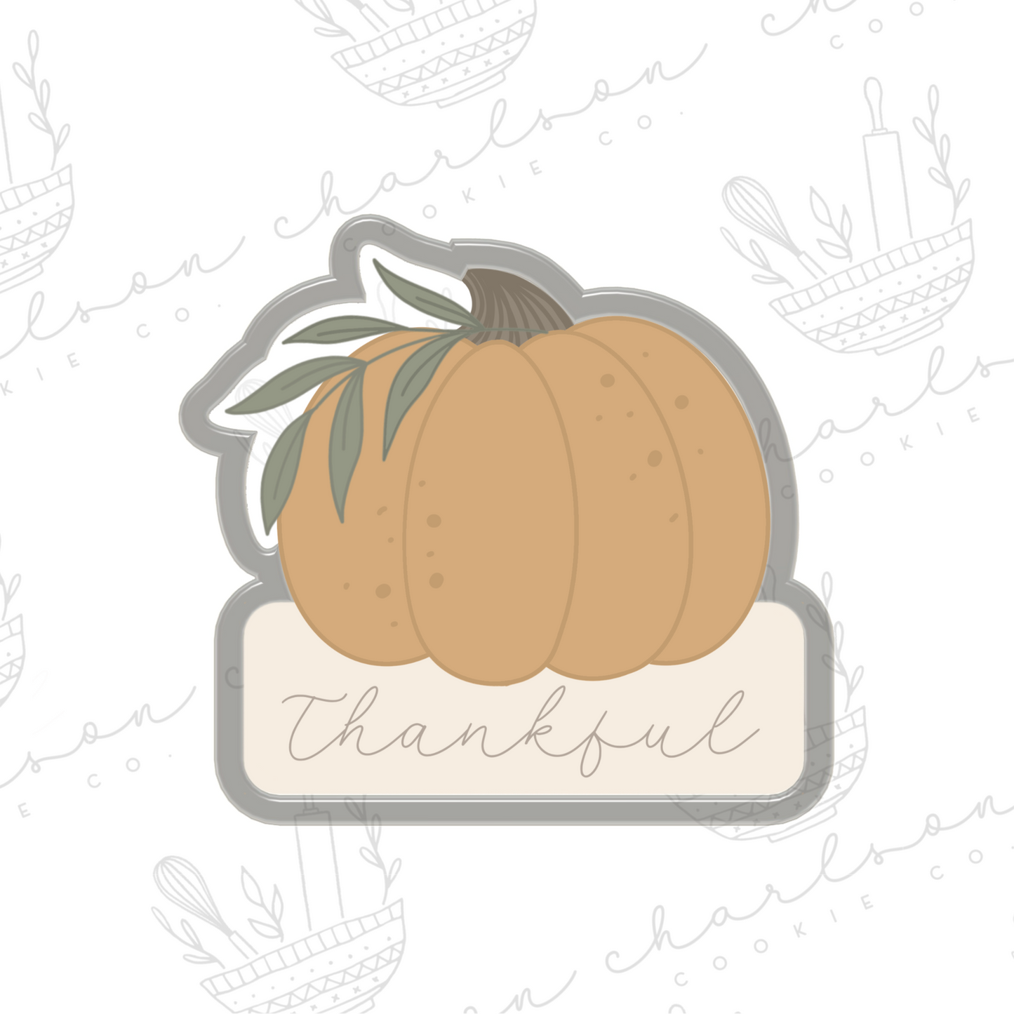 Pumpkin no. 10 plaque cookie cutter