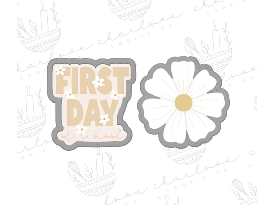 First day of school and flower 2pc cookie cutter set