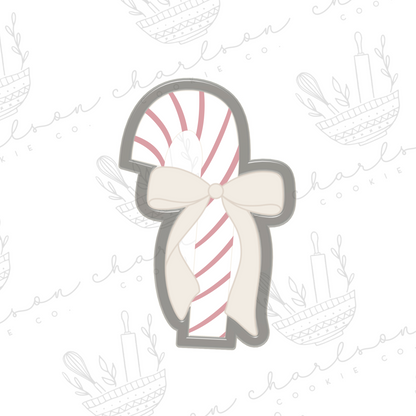 Candy cane with bow no. 2 cookie cutter