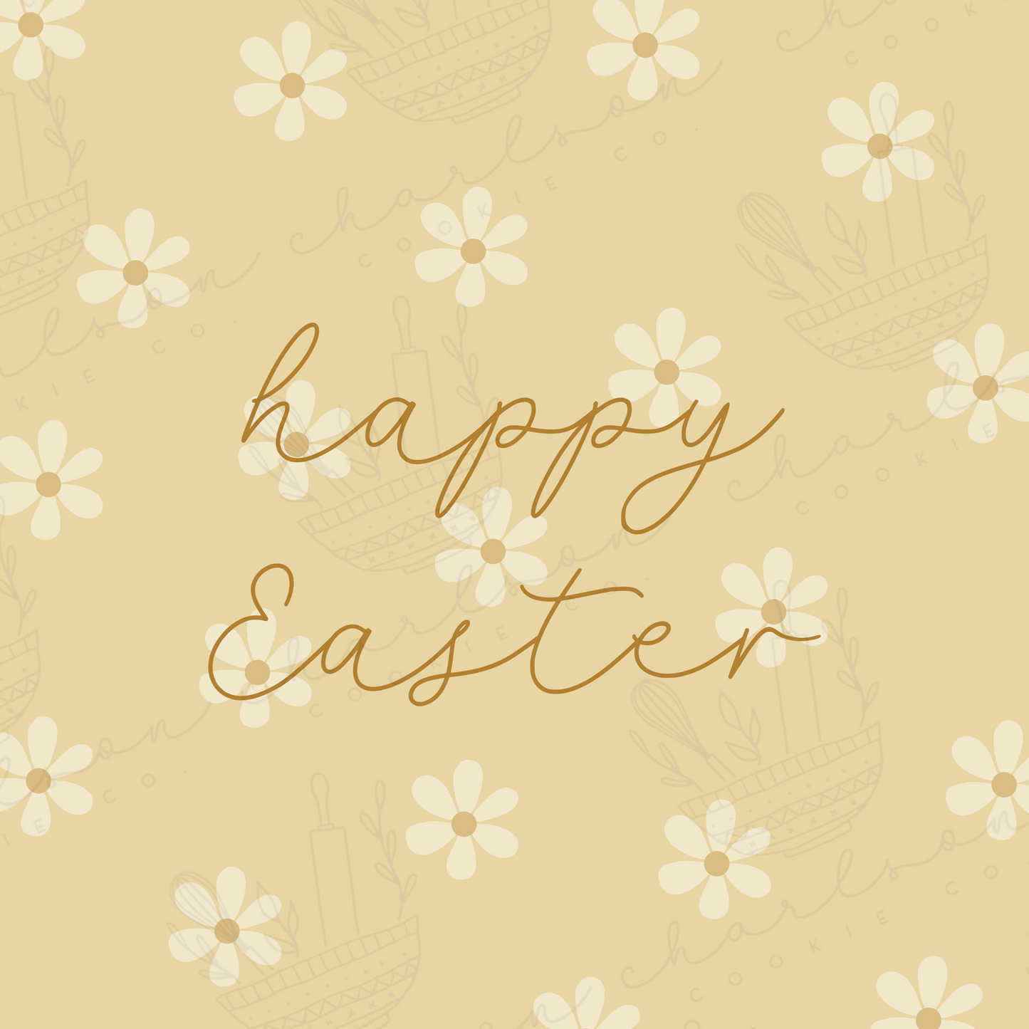 Happy easter daisy print 2"x2" templates / Instant digital download