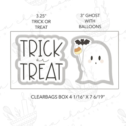 Trick or treat and ghost 2pc cookie cutters set