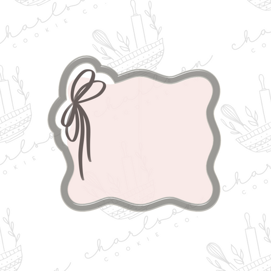 Wavy rec bow plaque cookie cutter