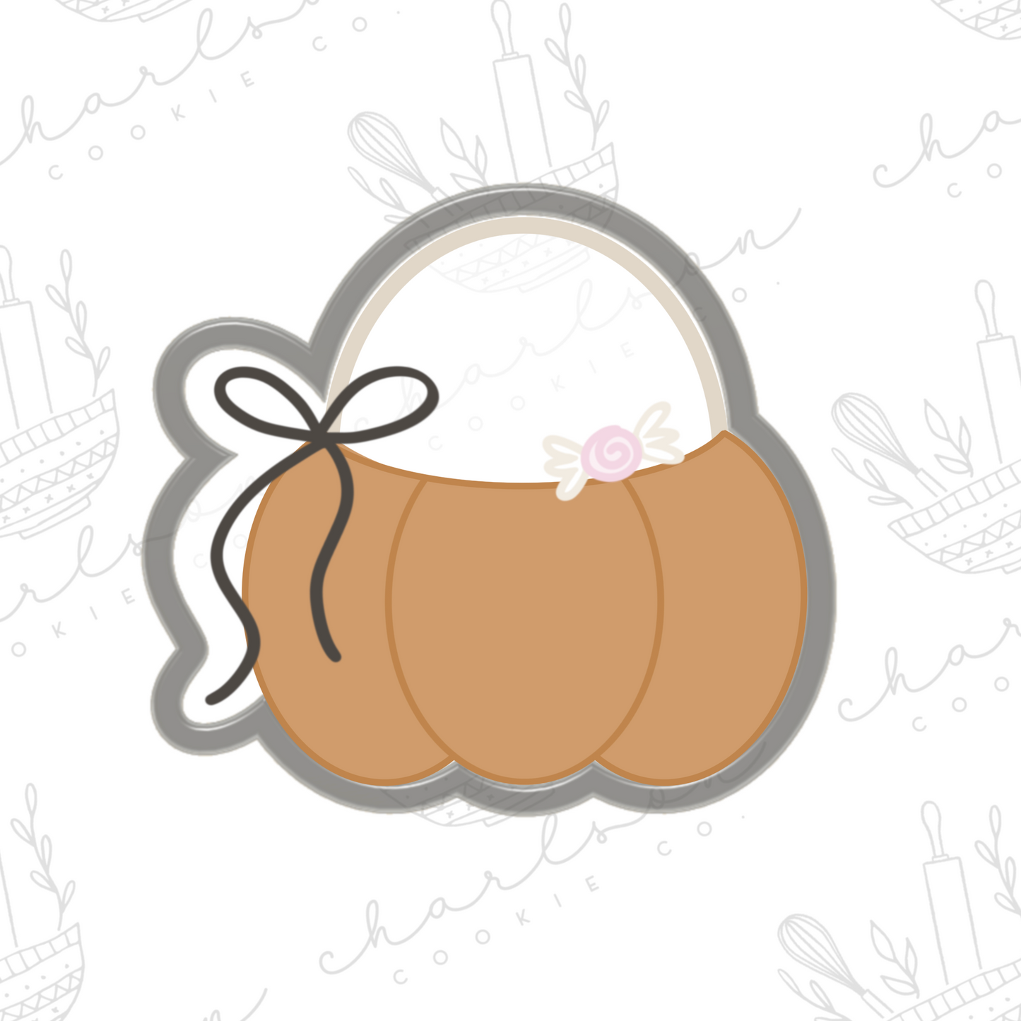 Pumpkin basket no. 2 with bow cookie cutter