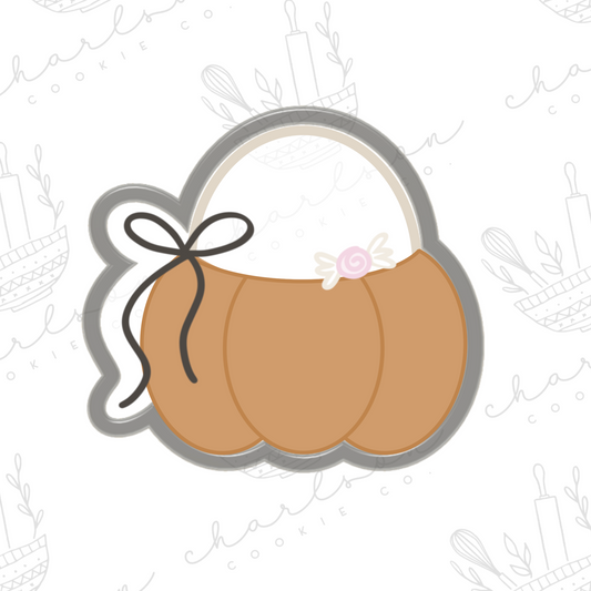 Pumpkin basket no. 2 with bow cookie cutter
