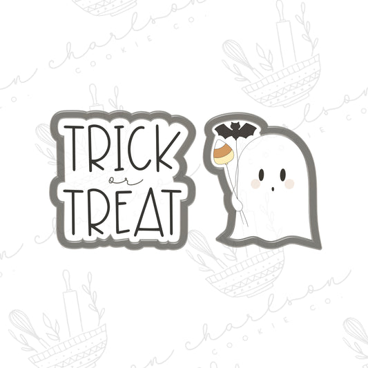 Trick or treat and ghost 2pc cookie cutters set