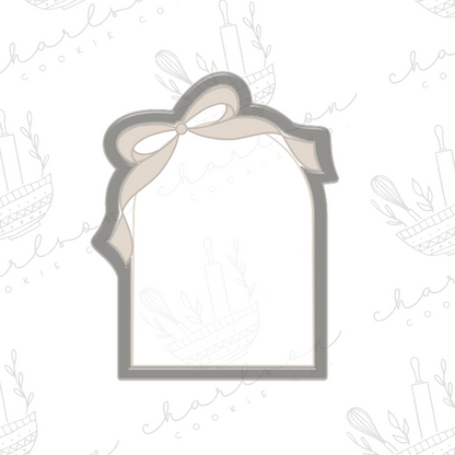 Arch with ribbon bow plaque cookie cutter