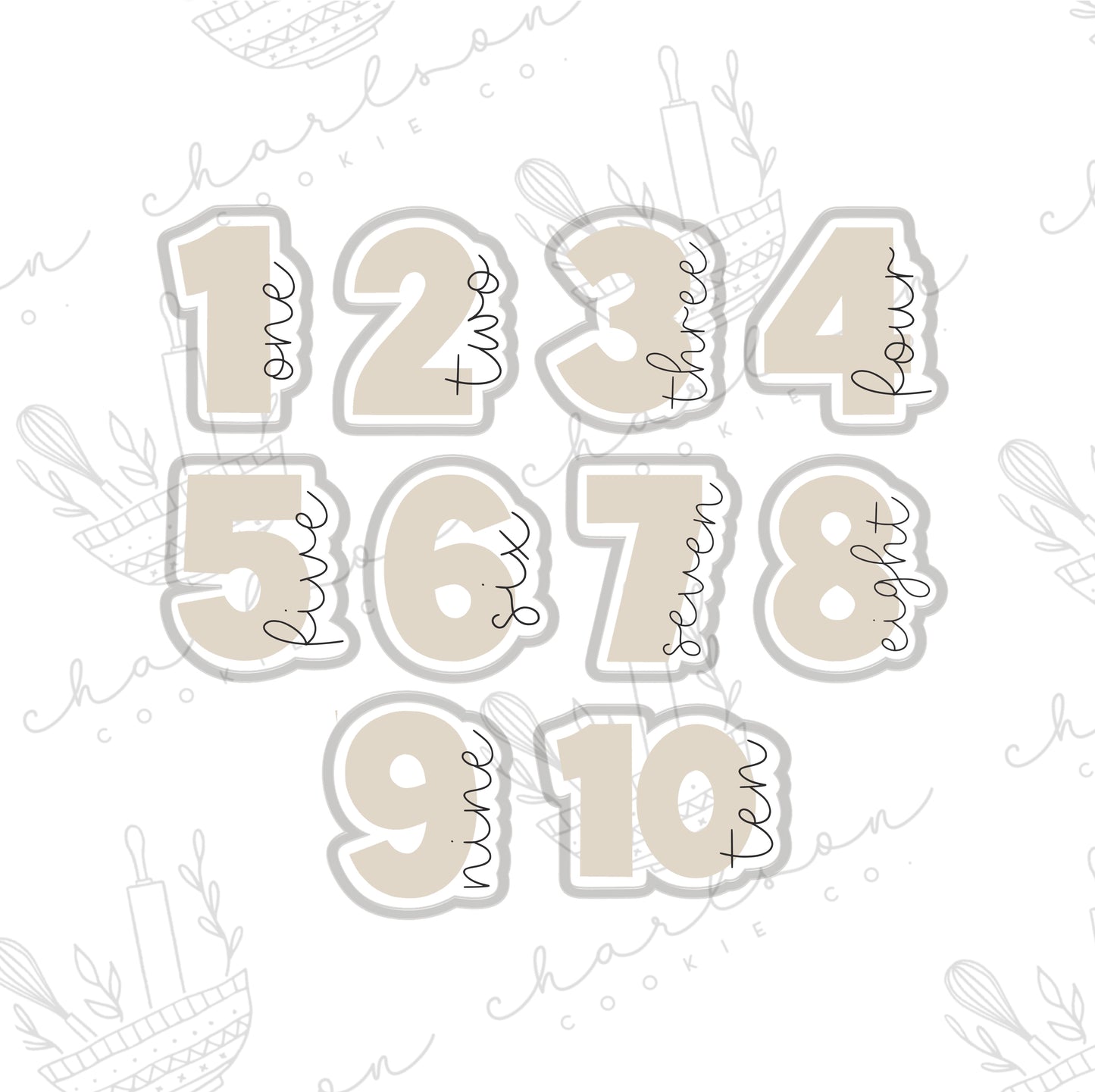 Numbers with word cookie cutter