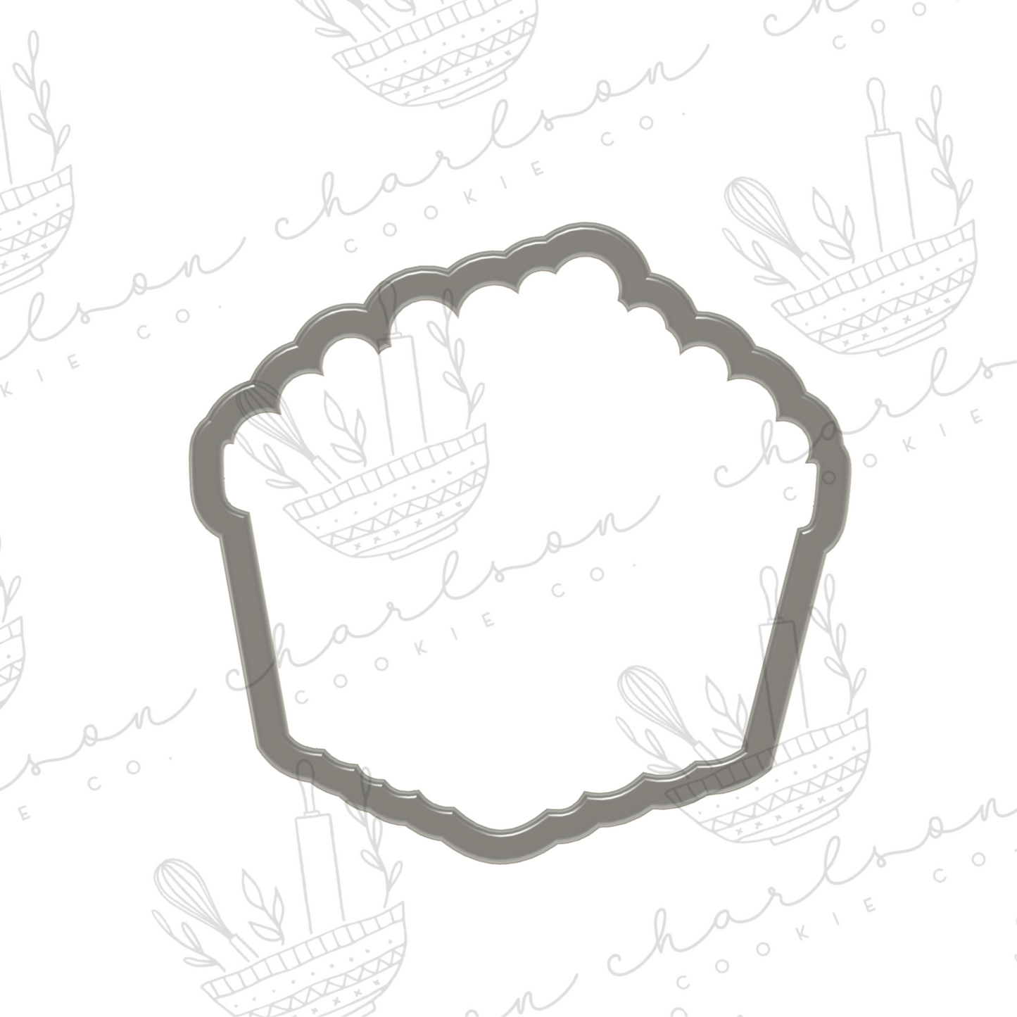 Berry basket b cookie cutter (Linen & Gray)