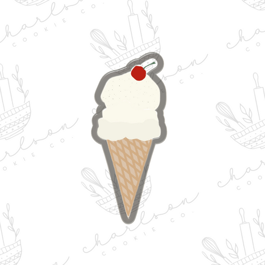 Ice cream with cherry cookie cutter (Linen & Gray)