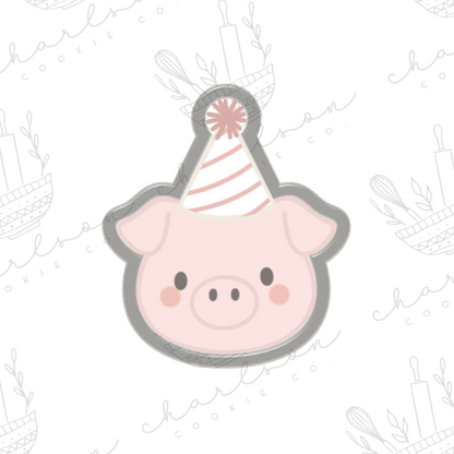 Pig head no. 2 party hat cookie cutter