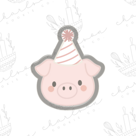 Pig head no. 2 party hat cookie cutter
