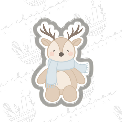 Deer with scarf cookie cutter