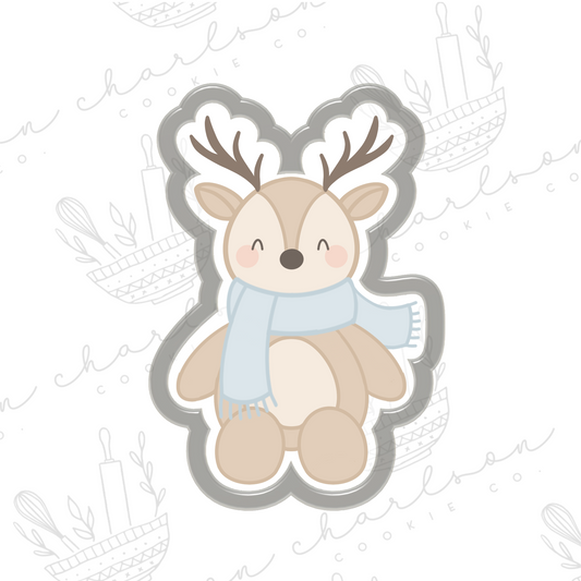 Deer with scarf cookie cutter