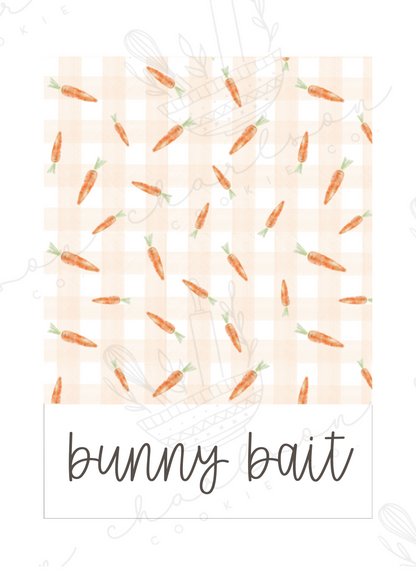 Bunny bait - mini 5" x 3.5" cookie card template  (4 images on 1 page) / Instant digital download