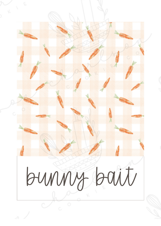 Bunny bait - mini 5" x 3.5" cookie card template  (4 images on 1 page) / Instant digital download
