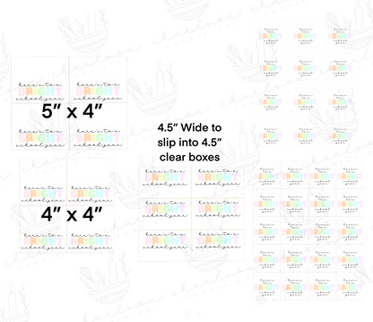 Here's to a bright school year templates / 4x4, 5x7, 2x2, 4.5x2.75 / Instant digital download