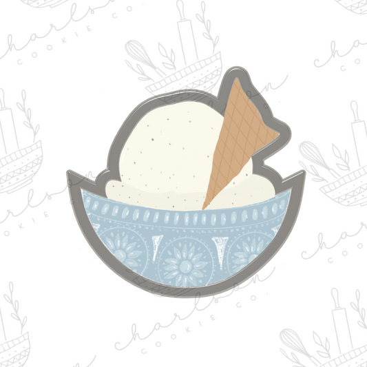 Ice cream bowl cookie cutter (Linen & Gray)