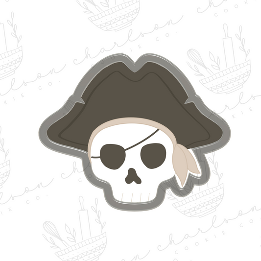Skull with pirate hat cookie cutter