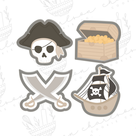Pirate theme cookie cutters set