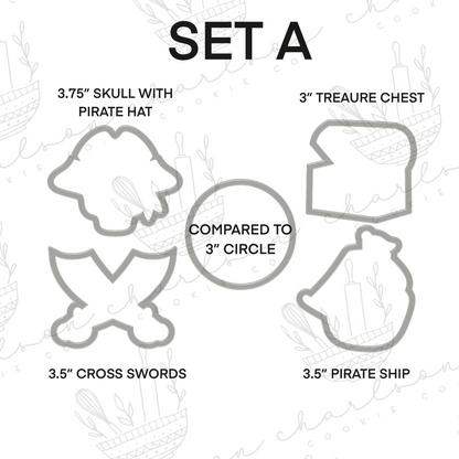 Pirate theme cookie cutters set