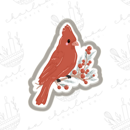 Christmas cardinal cookie cutter (blooming.bakes)