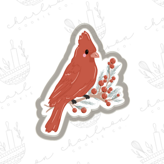 Christmas cardinal cookie cutter (blooming.bakes)