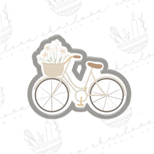 Floral bicycle (style A) cookie cutter