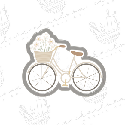 Floral bicycle (style b) cookie cutter