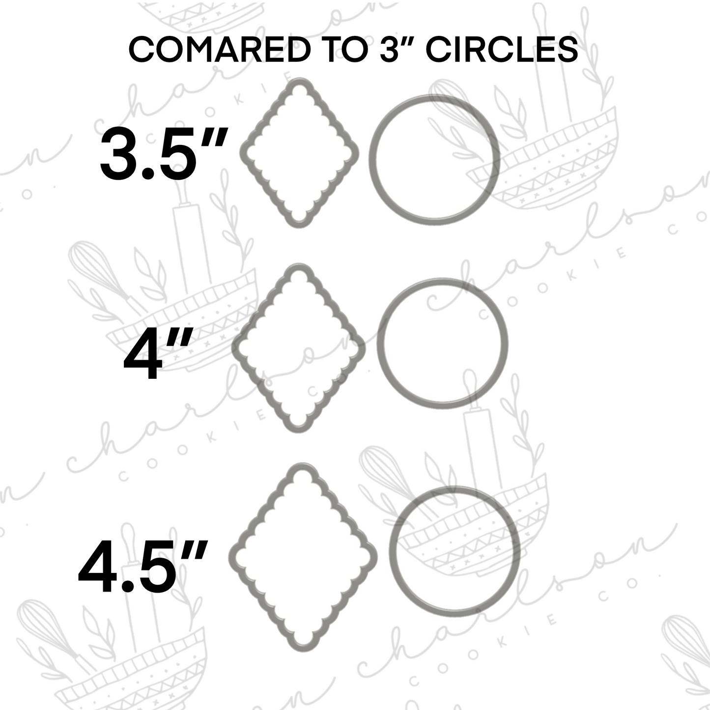 Scalloped diamond cookie cutter