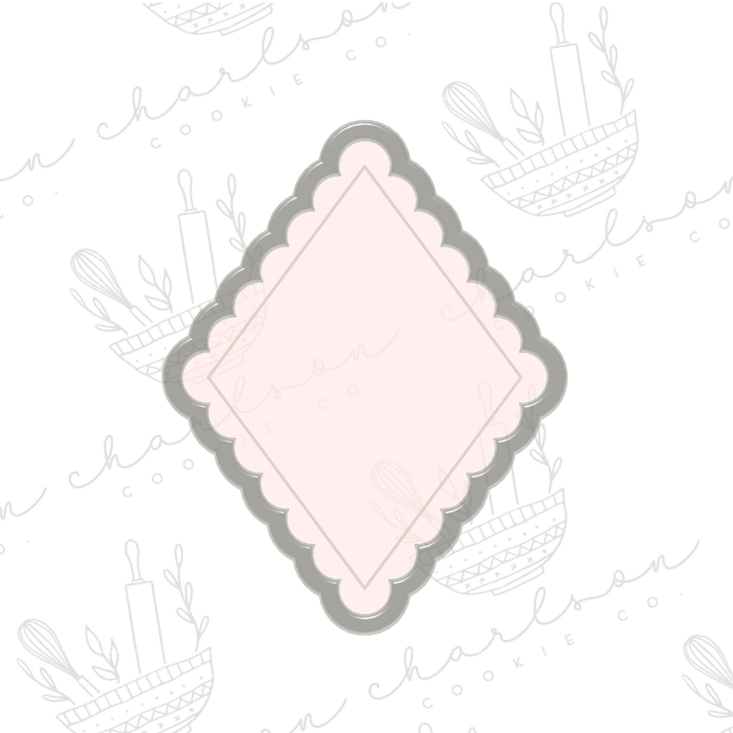 Scalloped diamond cookie cutter