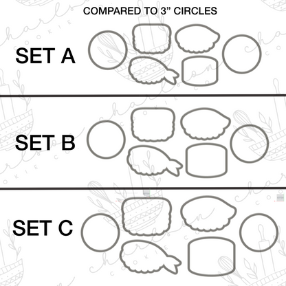 Sushi theme cookie cutters
