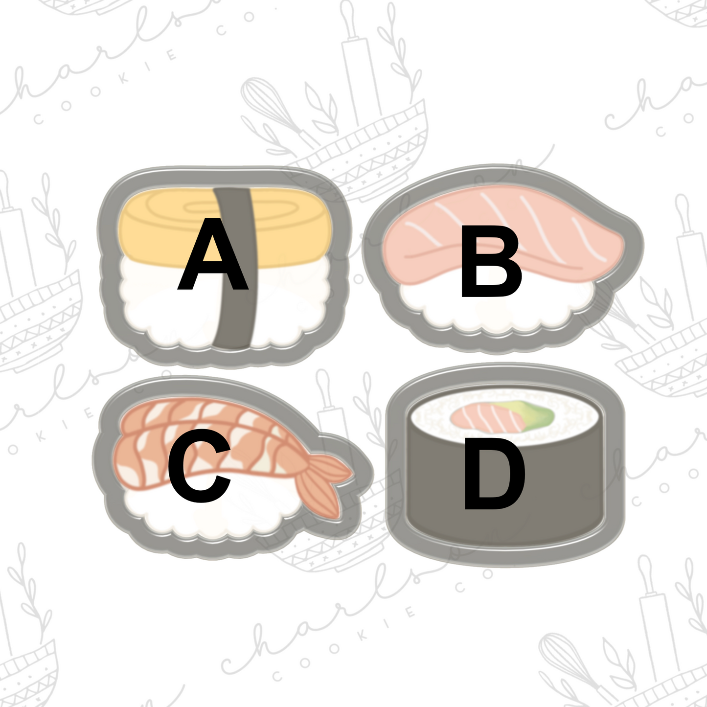 Sushi theme (mini) cookie cutters