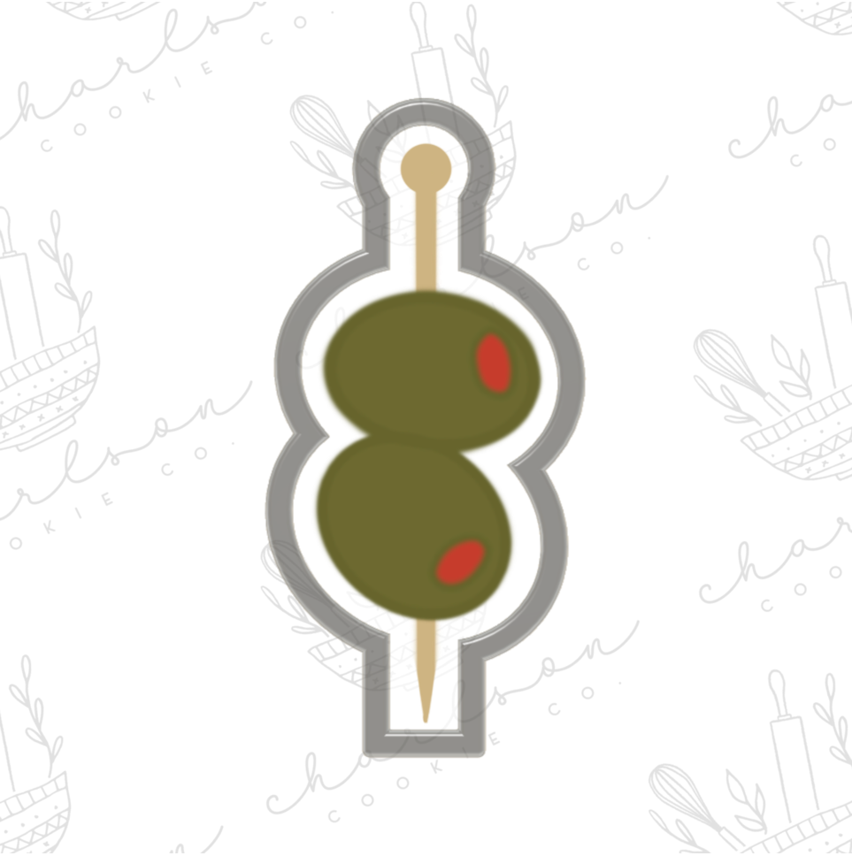 Olives on a pick cookie cutter