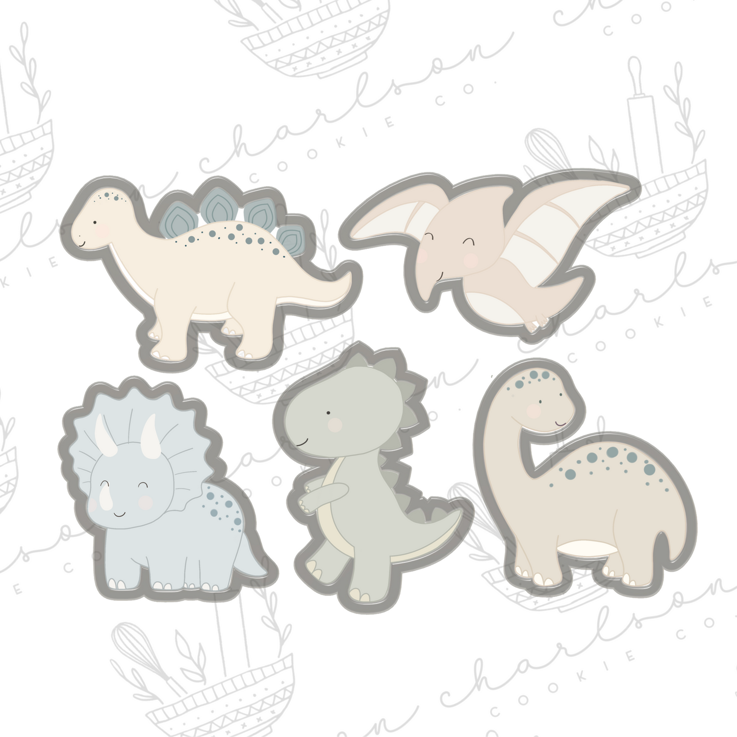 Baby dinosaurs theme cookie cutters