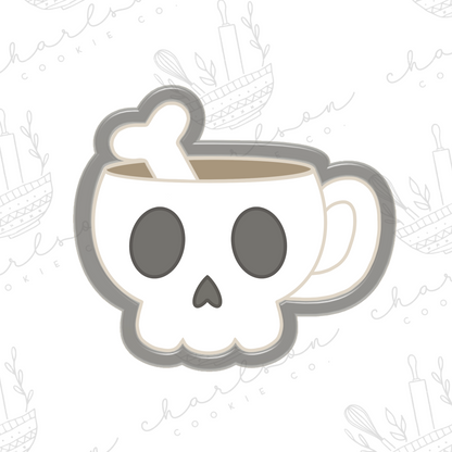 Skull mug cookie cutter